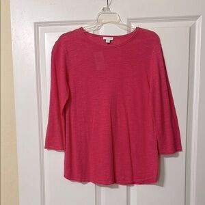 J. Jill Pink Linen‎ Blend 3/4 Sleeve Sweater, Women’s Size Small